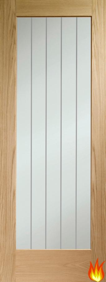 Suffolk Original P10 Fire Door with Clear Etched Glass (un-finished)