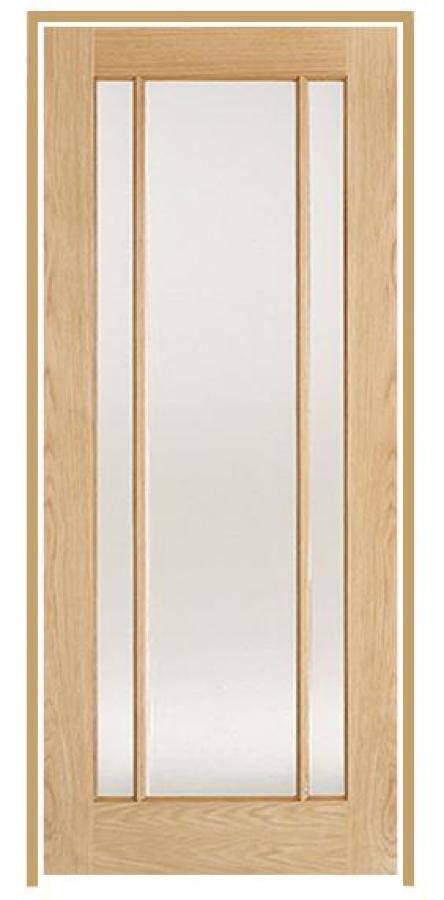 Lincoln Internal Oak Prehung Door with Clear Glass (un/pre-finished)