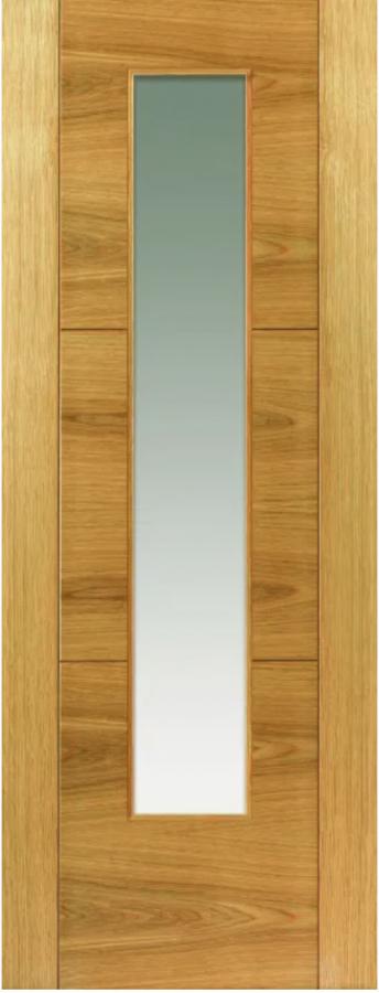 Mistral Internal Oak Door with Clear Glass (pre-finished)