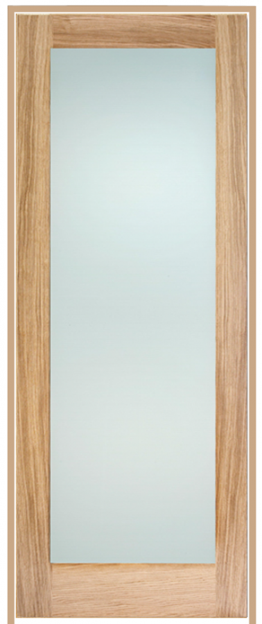 Pattern 10 Oak Prehung Door with Frosted Glass (un-finished)