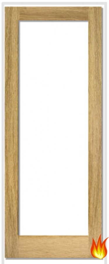 Pattern 10 Oak Prehung Fire Door with Clear Glass (un-finished)