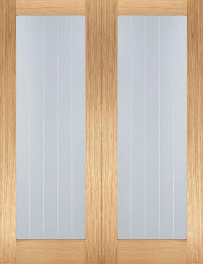 Oak Mexicano Pattern 10 Pair with Clear Etched Glass