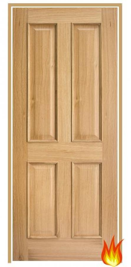 Regency 4 RM2S Panel Internal Oak Prehung Fire Door (un-finished)