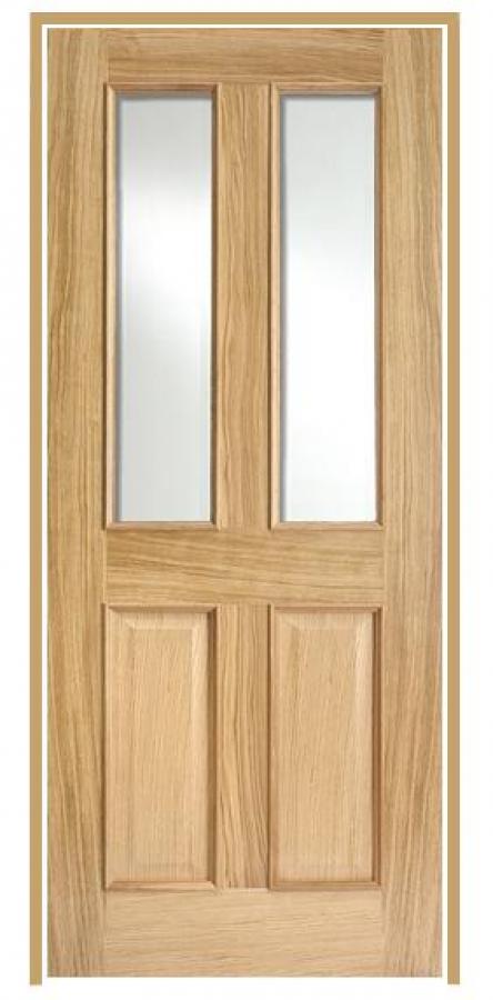 Richmond RM2S Oak Prehung Door with Clear Glass (un-finished)