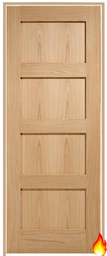 Shaker Internal Oak Prehung Fire Door (un/pre-finished)