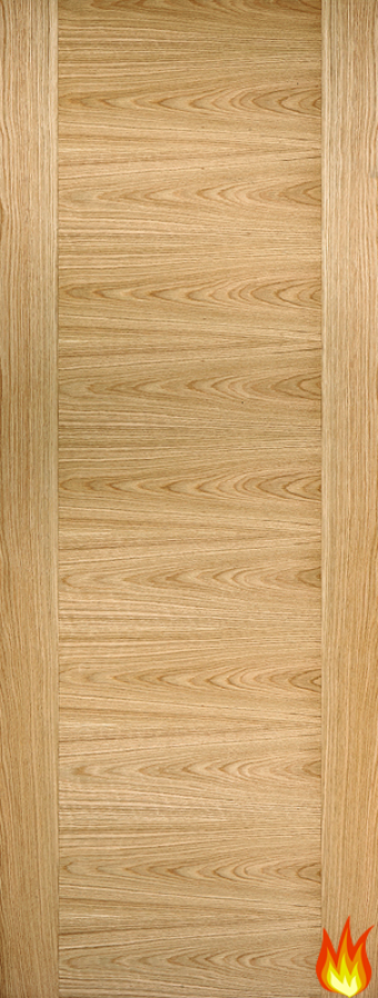 Flush Contemporary Oak Fire Door FD30 (pre-finished)