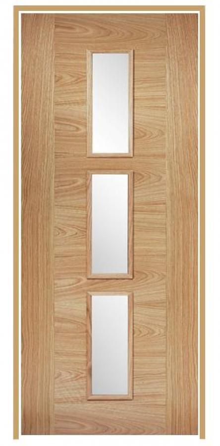 Sofia Oak Prehung Internal Door with Clear Glass (pre-finished)