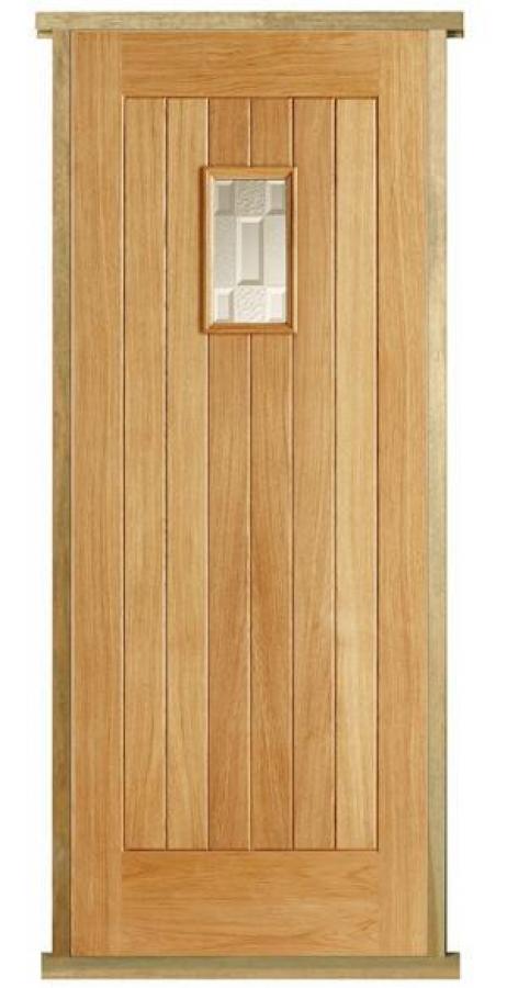 Oak Suffolk 1-Light Pre-hung Door Set