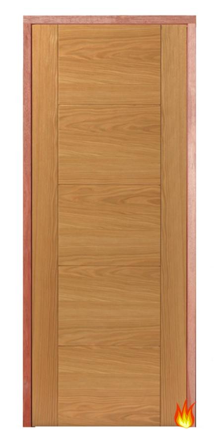 Tigris Oak PAS 24 Fire-Resistant Flat Entrance Door Set