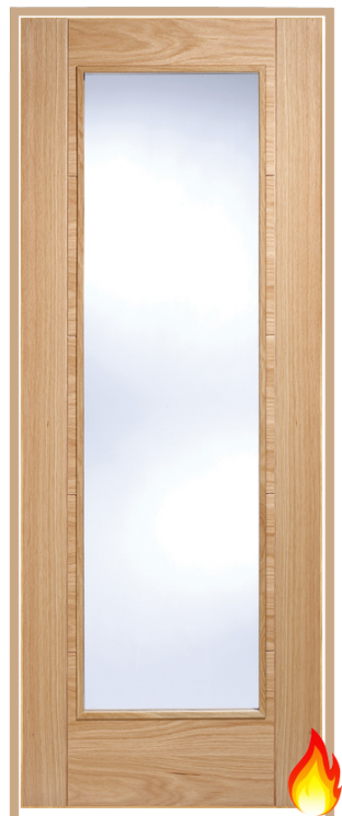 Vancouver Pattern 10 Oak Prehung Fire Door (pre-finished)