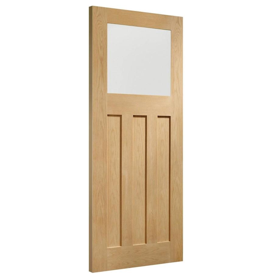 Oak DX Door with Obscure Glass (Shaker style) Pre-finished