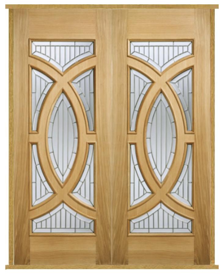 Majestic Oak PreHung Oak Double/French Doors