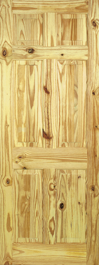 6 Panel Knotty Pine Internal Door