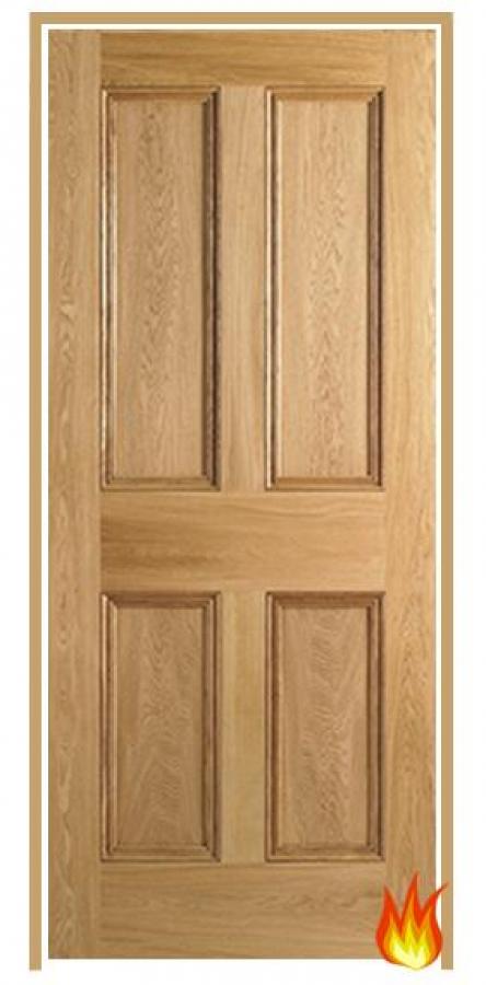 Nostalgia 4 Panel Internal Oak Prehung Fire Door (un-finished)