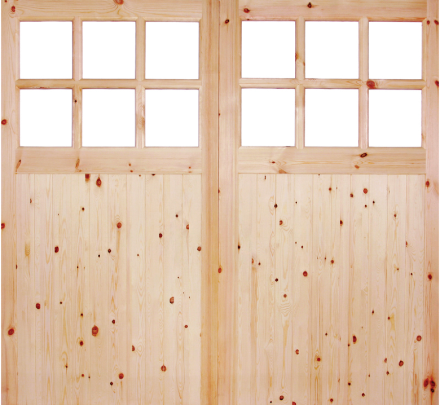 Single Glazed Redwood Garage Doors