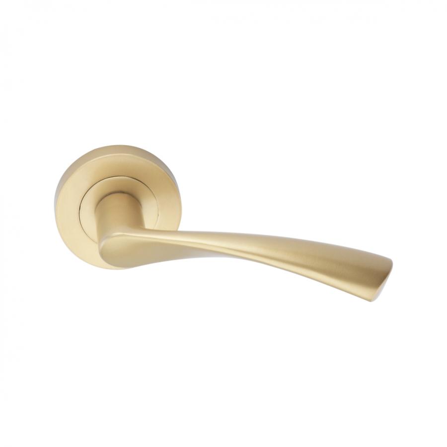 Mercury Designer Lever on Rose (satin brass)