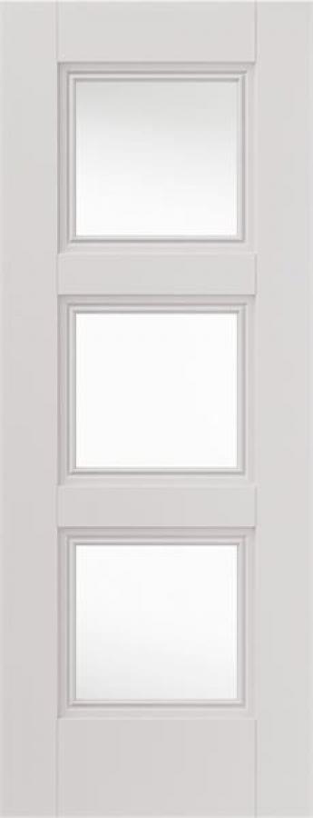 Catton 3-Light White Primed Internal Door with Clear Glass
