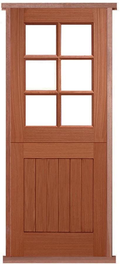 Prehung Solid Hardwood Stable 6 Light External Door