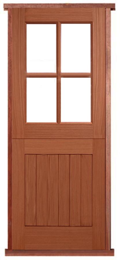 Prehung Solid Hardwood Stable 4 Light External Door
