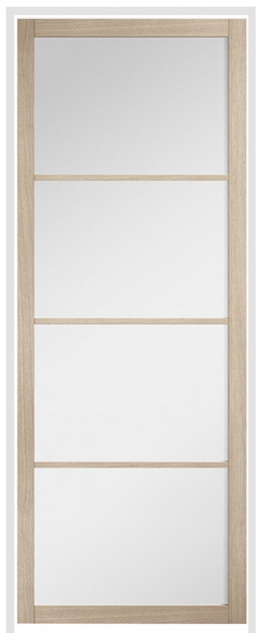Soho Blonde Oak Prehung Internal Door with Clear Glass