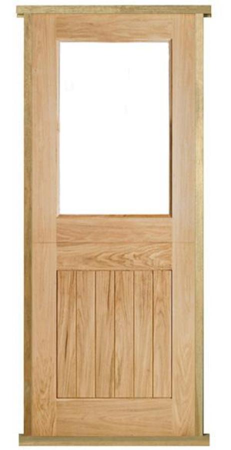 Prehung Solid Oak Stable 1 Light External Door