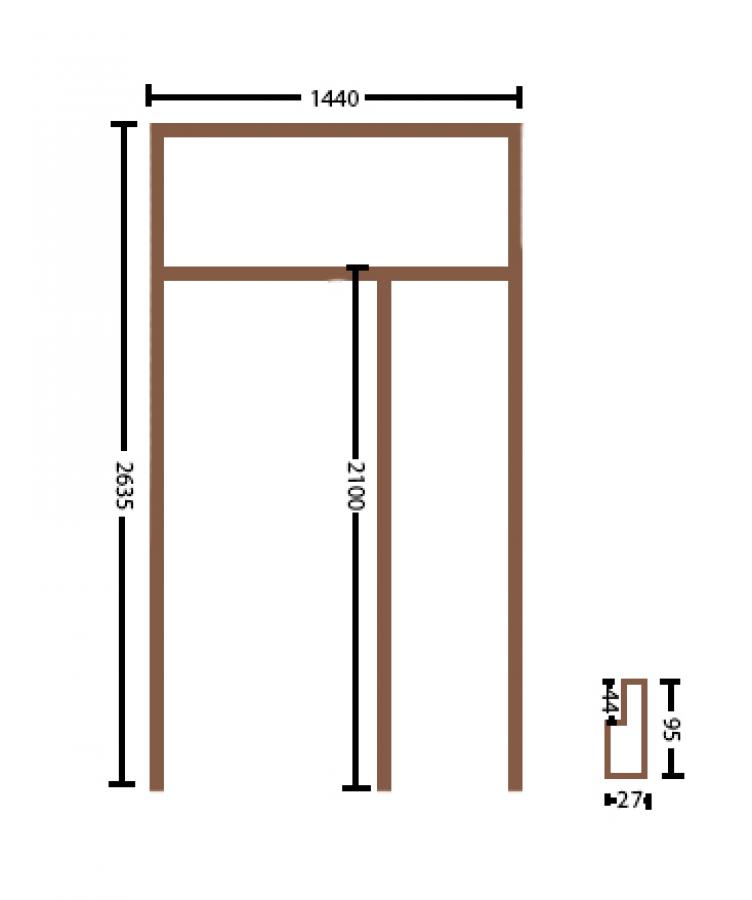 Solid Walnut Door Lining For Door/Sidelight/Toplight