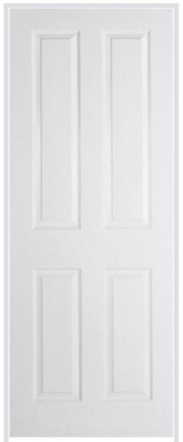 Textured 4 Panel (hollow core) Primed White Prehung Internal Door