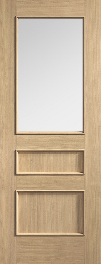 Toledo Internal Oak Door with Clear Glass (pre-finished)