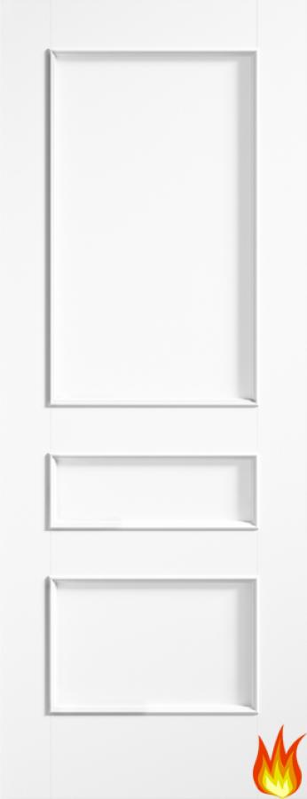 Toledo 3 Panel White Primed Fire Door (FD30)