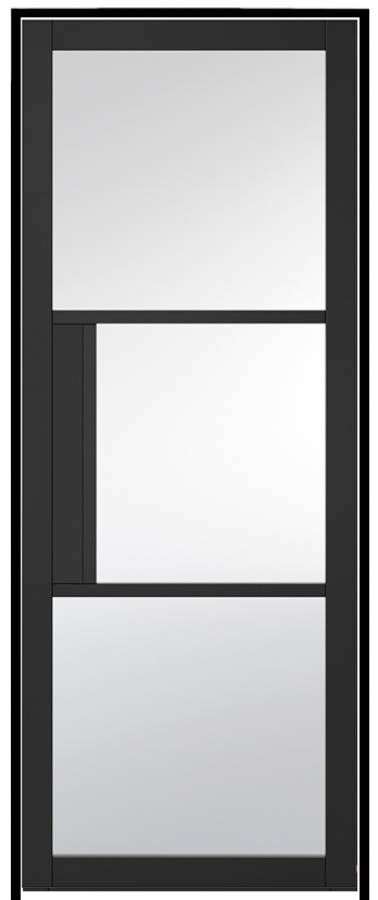 Tribeca Black Prehung Internal Door with Clear Glass