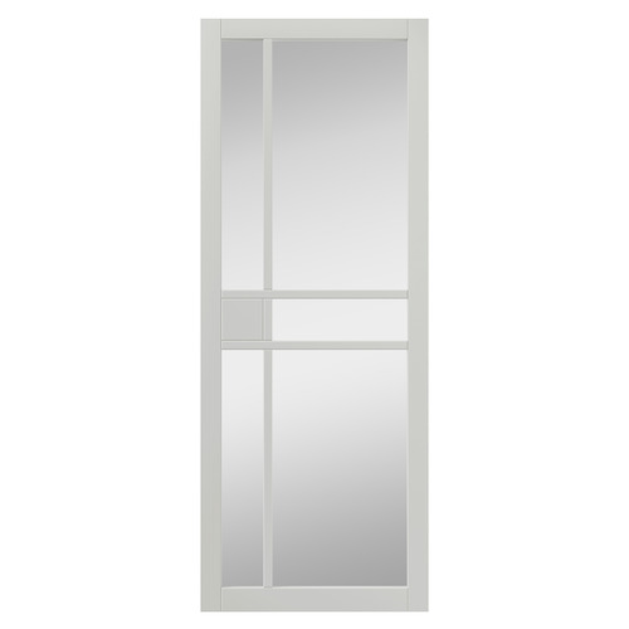 City 5 Panel White Internal Door with Clear Glass