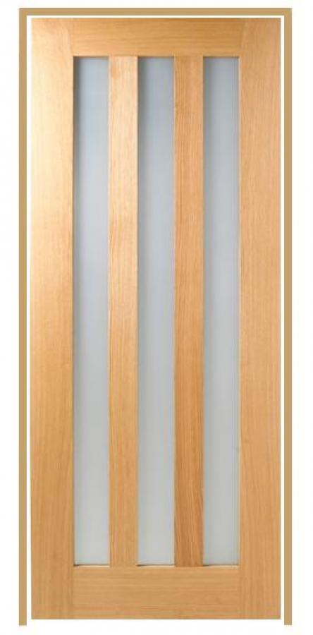 Utah Internal Oak Prehung Door with Clear Glass (un/pre-finished)
