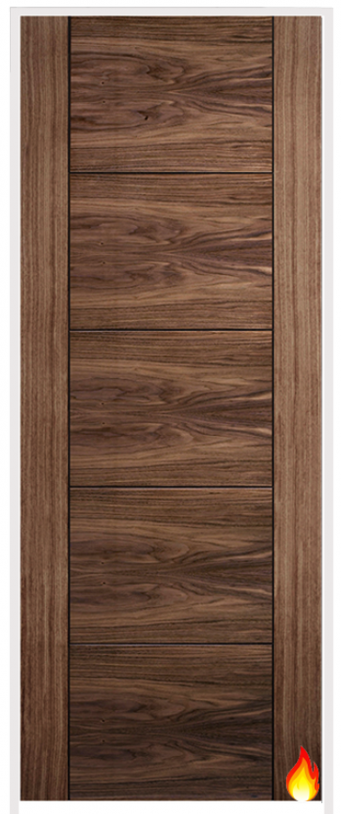 Vancouver Walnut Prehung Internal Fire Door