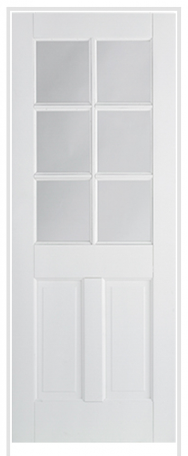 Canterbury Primed White Prehung Door with Clear Glass
