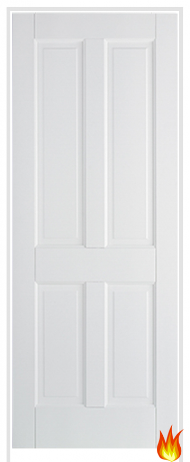 Canterbury 4P Primed White Prehung Fire Door (FD30)