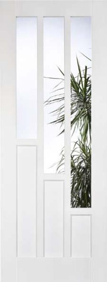 Coventry 3P/3L White Clear Glazed Internal Door (primed)