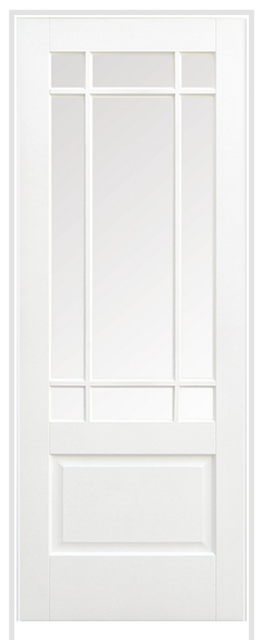 Downham Clear Bevel Glazed White Prehung Internal Door