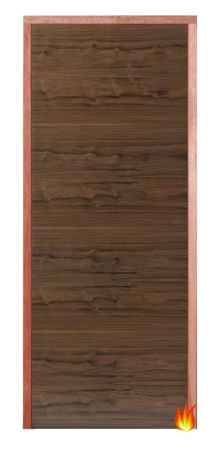 Fernor Walnut PAS 24 Fire-Resistant Flat Entrance Door Set
