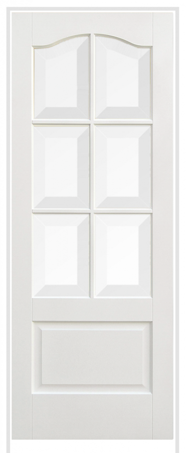 Kent Primed White (smooth) Prehung Door with Clear Bevelled Glass