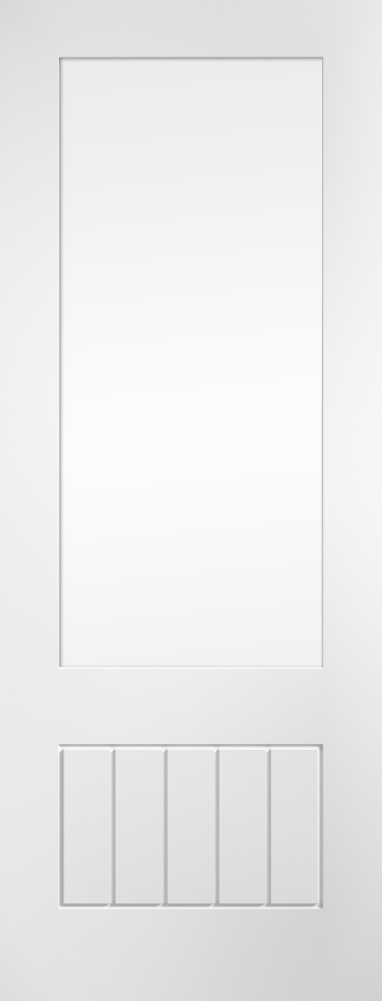 Mexicano 1-Light ¾ Glazed White Primed Door