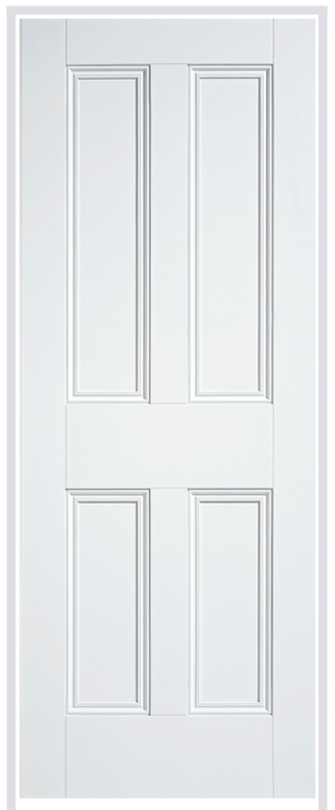 Nostalgia 4P White Prehung Internal Door