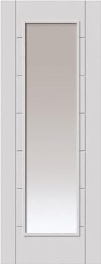 Palomino White Primed Door with Clear Glass