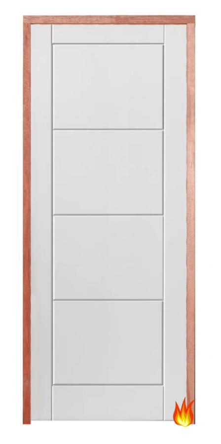 Quattro White Primed PAS 24 Fire-Resistant Flat Entrance Door Set