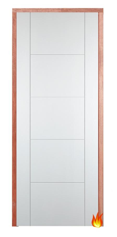 Tigris White Primed PAS 24 Fire-Resistant Flat Entrance Door Set