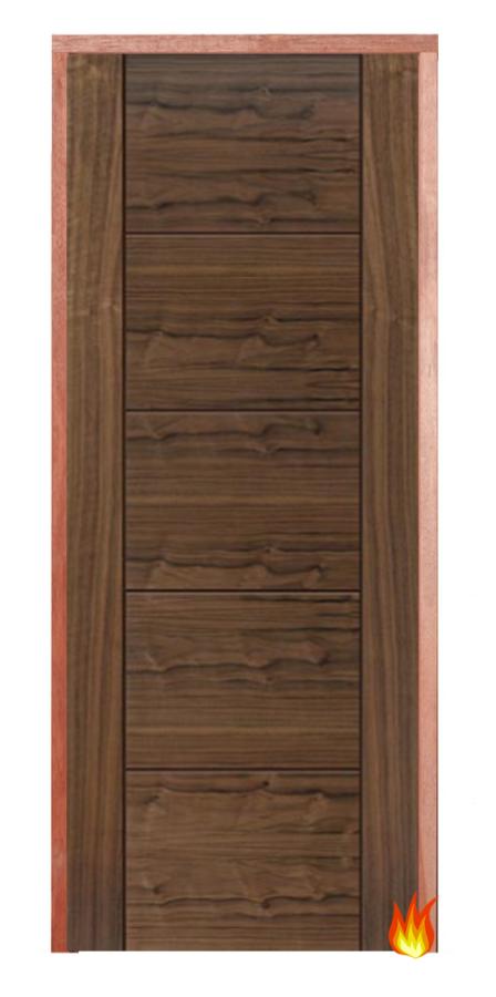 Mistral Walnut PAS 24 Fire-Resistant Flat Entrance Door Set