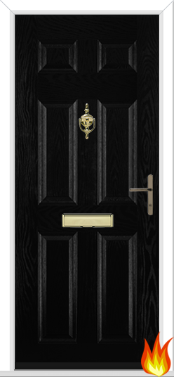 Rufford 6 Panel External Apartment Entrance Composite PreHung Fire Door (FD30)