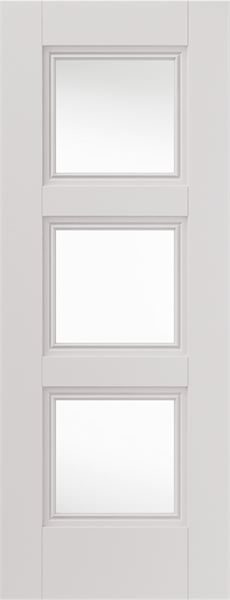 Catton 3-Light White Primed Internal Door with Clear Glass