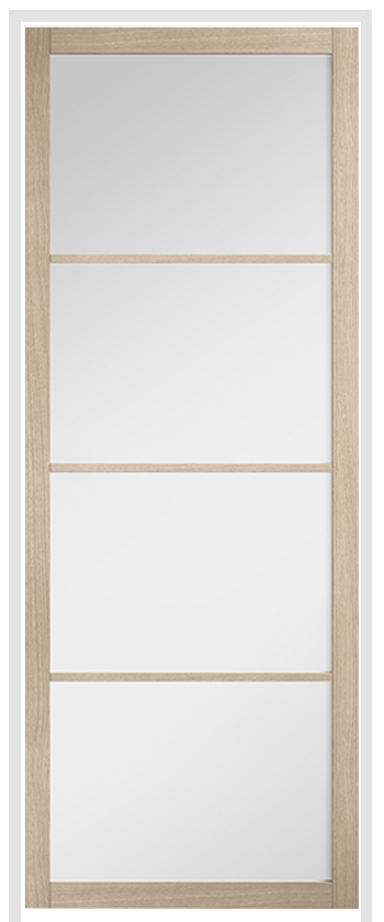 Soho Blonde Oak Prehung Internal Door with Clear Glass
