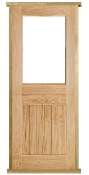 Prehung Solid Oak Stable 1 Light External Door