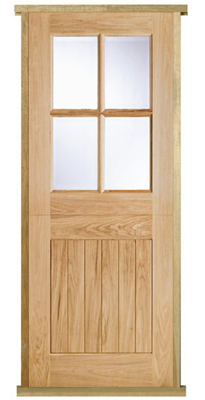 Prehung Solid Oak Stable 4 Light External Door